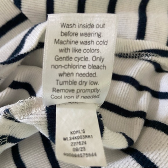 Lauren Conrad Navy and White Striped Henley Top. - Picture 4 of 6